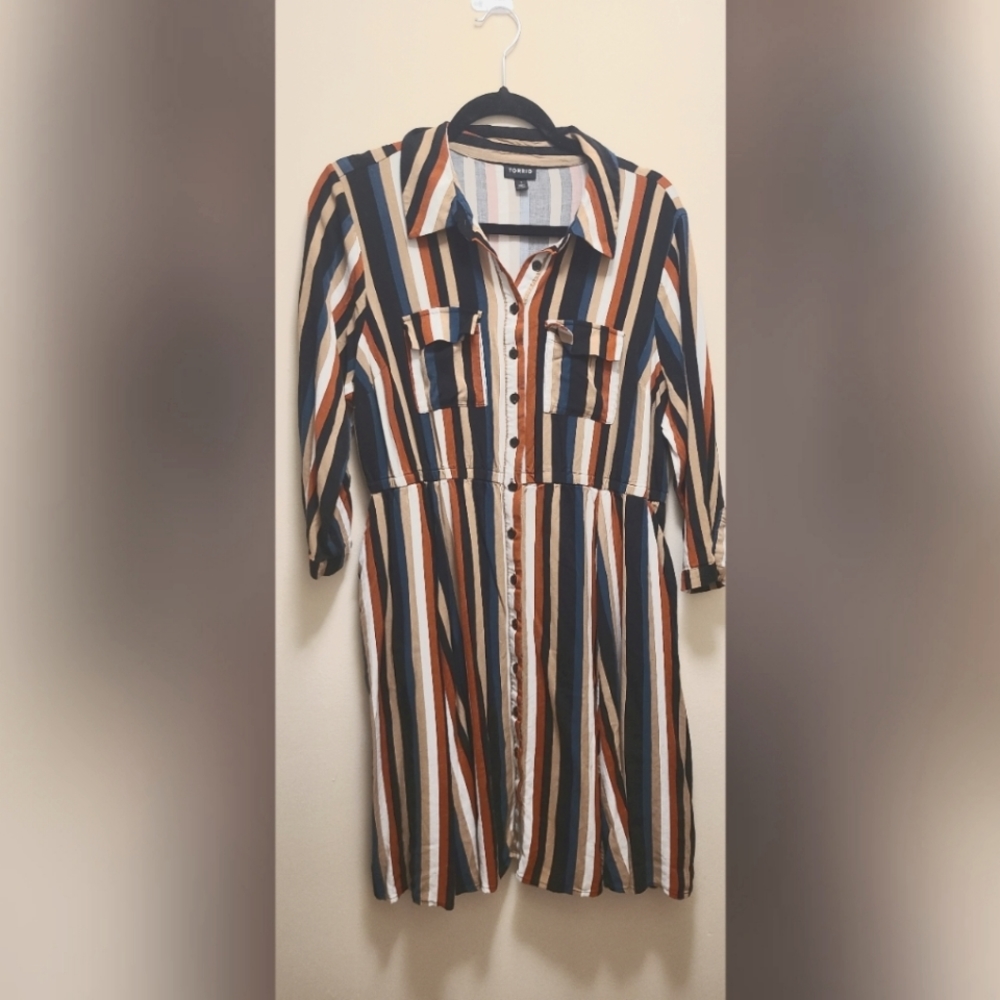 Striped Button Up Dress
